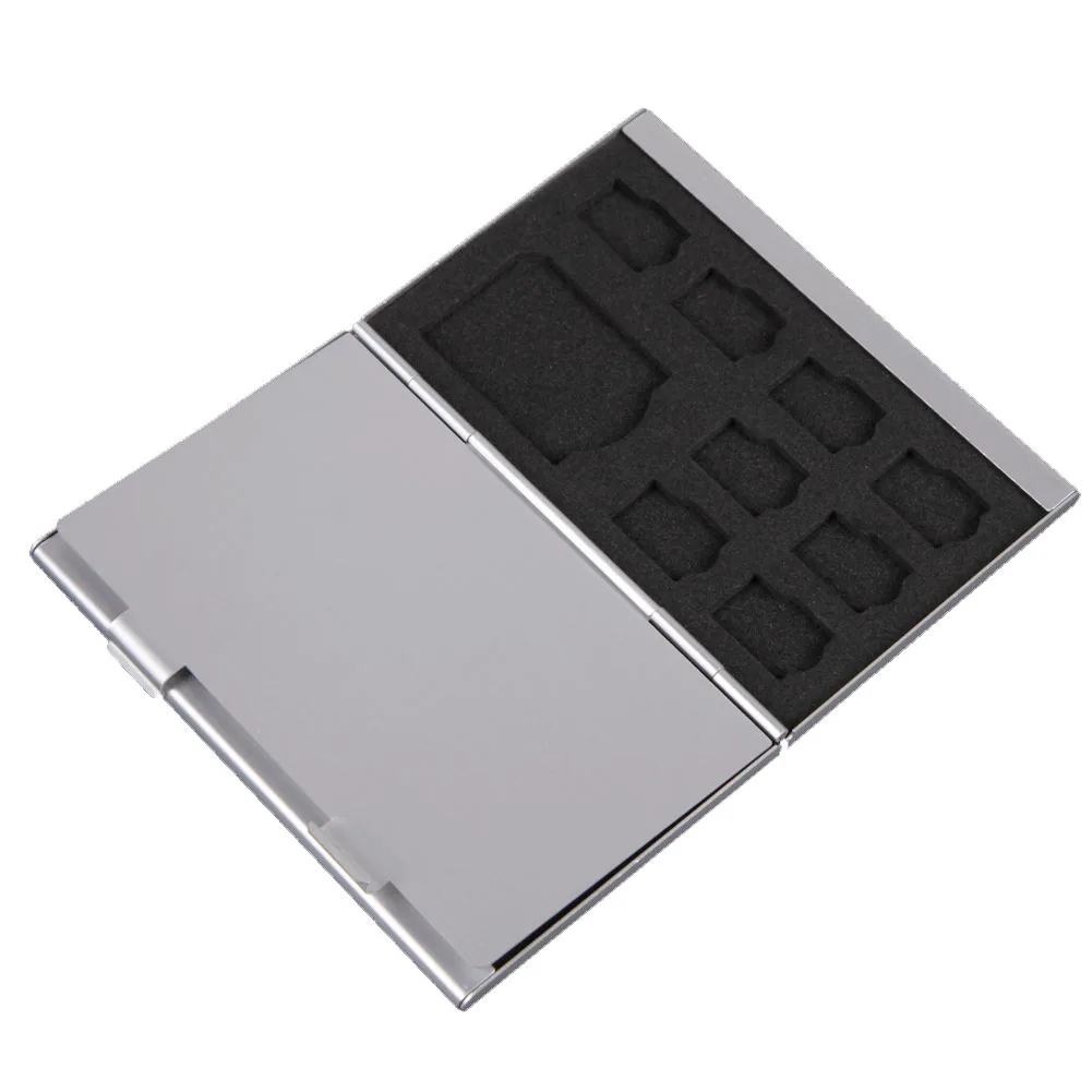 Metal Double-Layers Memory Card Aluminum Storage Box Camera for SD MMC TF Memory Card Storage Card Holder Case Metal Cases