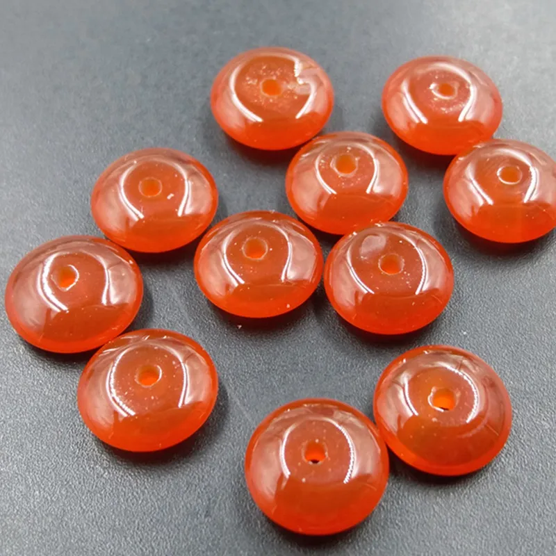 Cheap Jade Red Agate Spacer Bead Septa Chalcedony Agate Peace Buckle Scattered Beads Bulk Batch