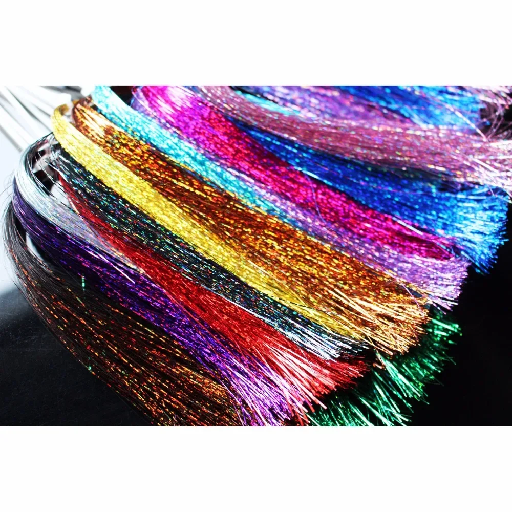 

Tigofly 9 Colors 0.3mm Flashabou Holographic Tinsel Flat Glittering Mylar Sparkle Crystal Flash Trout Tube Fly Tying Materials