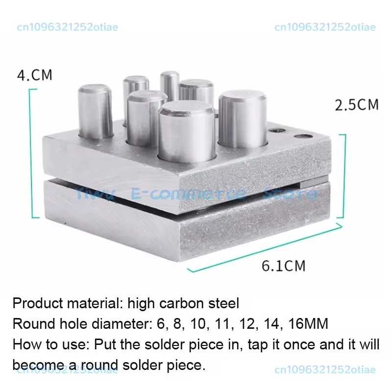 Manual Round Punch Jewelry Disc Cutter Punch Set 7 Holes Metal Circle Round Mold Cutting Punching Tools Punching Die BB