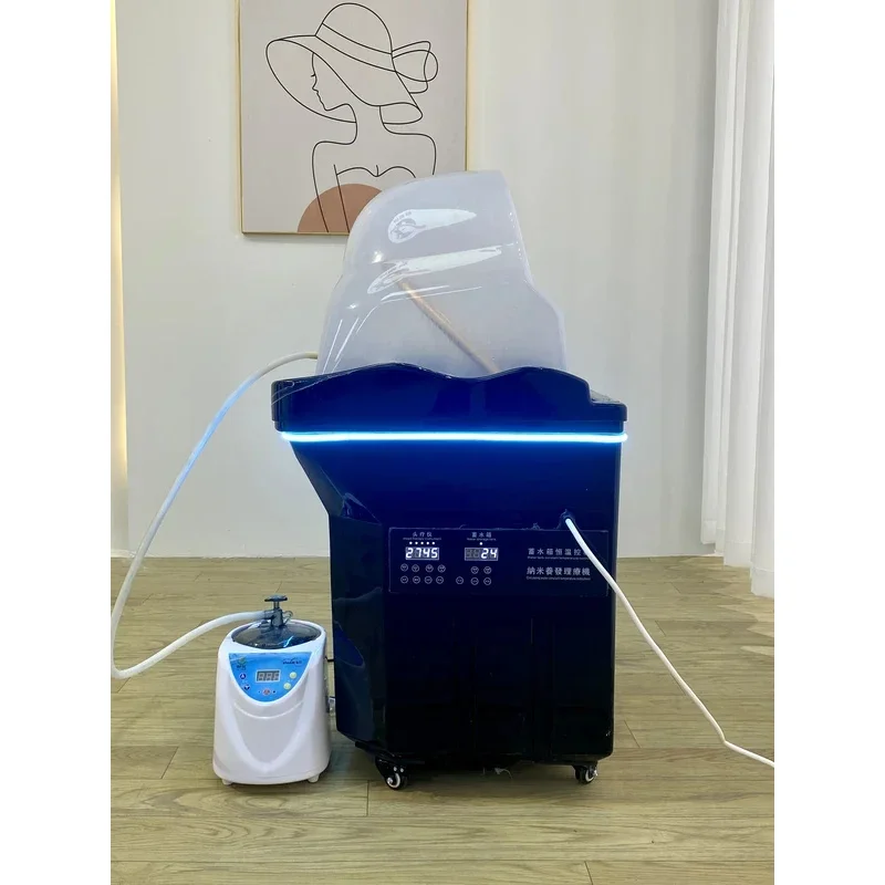 Sillón de lavado de cabello con circulación de agua para peluquería, lavacabezas móvil para spa capilar, mobiliario de salón MQ50SC