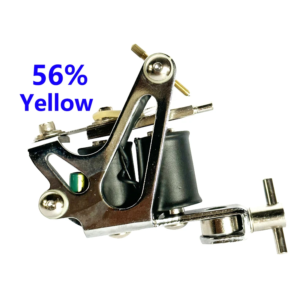 56% Yellow Silver Tattoo Equipment Traditional Liner&Shader Copper Coil Tattoo Machine 10 Coil Machine Tattoo Machine