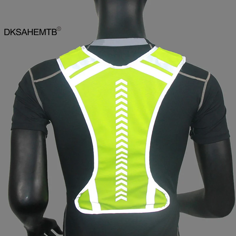 Bike Night Reflective Vest Night Riding High Visibility Safety Jacket Running Jogging Outdoor Sports Vest