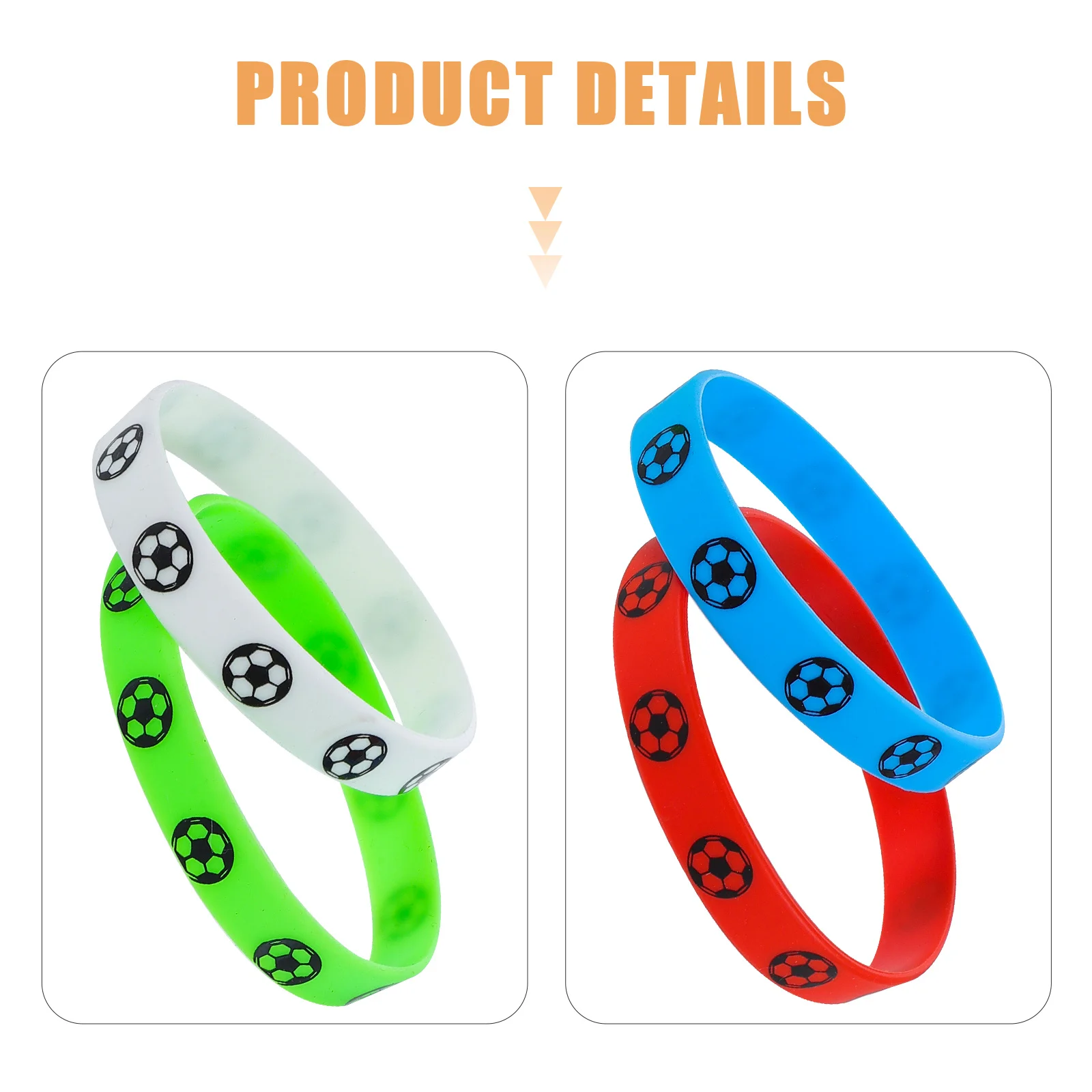 

8Pcs Football Silicone Wristbands Soft Comfortable Soccer Bracelets Birthday Party Sports Fans Supply Football Bracelet