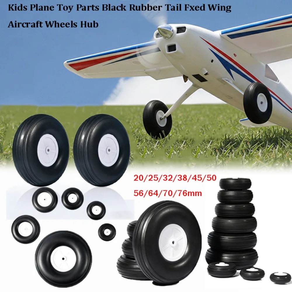 

1PC Black Plane Parts Rubber 0.75" - 5" Inch Model Aircraft Landing Gear Wheels Tail Fxed Wing Aircraft Wheels Hub