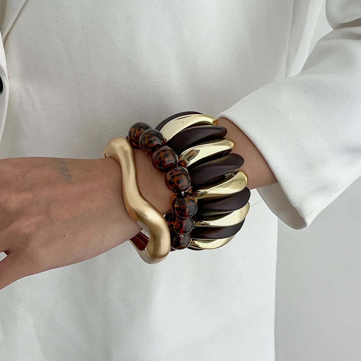 

Dye Resin Elastic Bracelet Women's Faion Jewelry Ins Sle Personali New Model Hand Accory Fre out