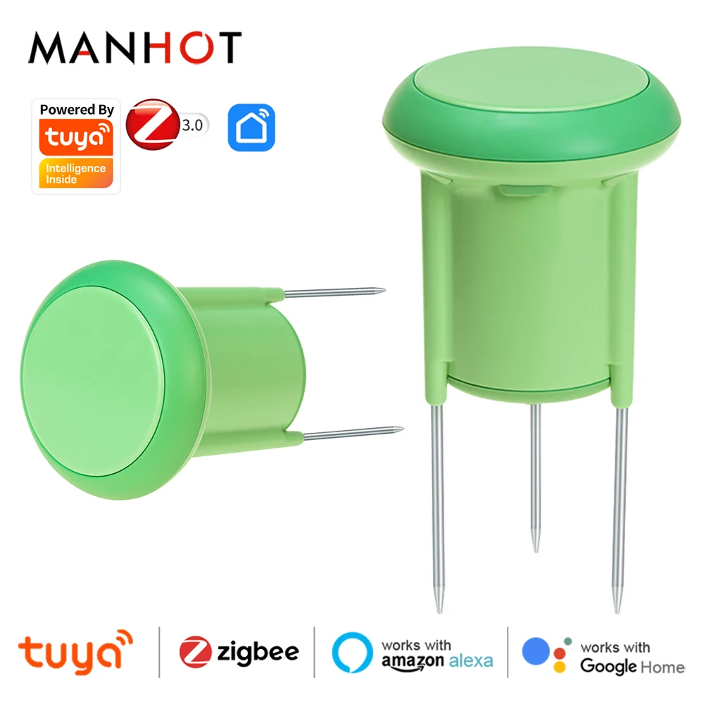 Tuya APP Smart Soil Sensor Planting Temperature and Humidity Meter ZigBee IP66 Waterproof Wireless Soil Tester turf Gardening