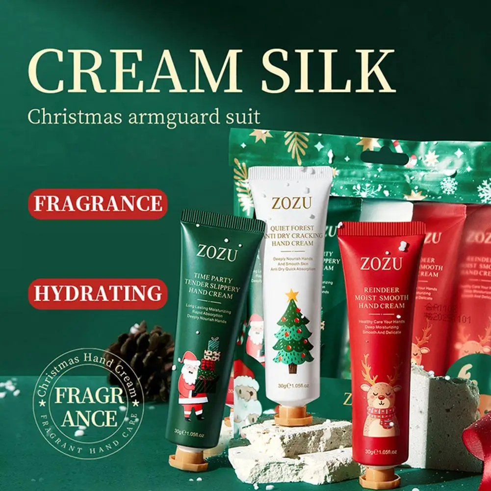 Coffret cadeau crème pour les mains de Noël, crème hydratante crémeuse pour les mains sèches, cadeau parfait pour les femmes, 03/H9a2, 3 pièces