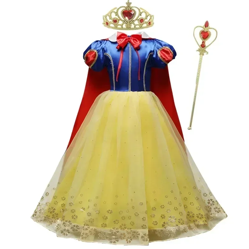 2024 Belle Girls Elsa Dress Children Princess Carnival Dress Kids Jasmine Rapunzel Flower Disguise Cosplay Christmas Costume