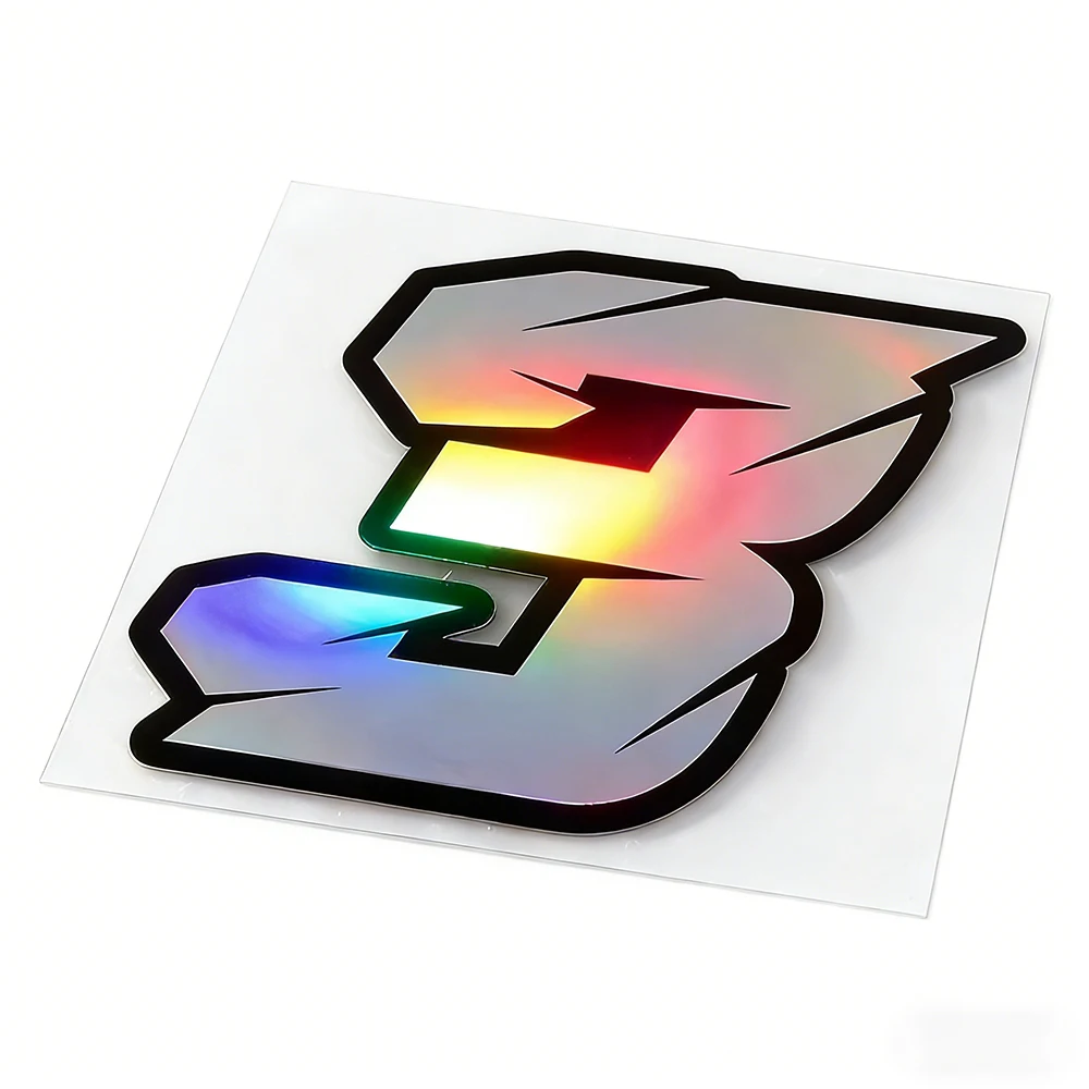 1PC Laser Number Motorcycle Stickers Waterproof Motorbike Fuel Tank Electric Scooter Bicycle Decoration Durable Vinyl Decals image 6