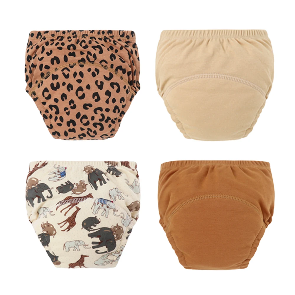 

4pcs New Cute Cartoon Cloth Diaper Panties Reusable Baby Potty Training Pants Washable Toddler Nappy Changing Underwear Infant