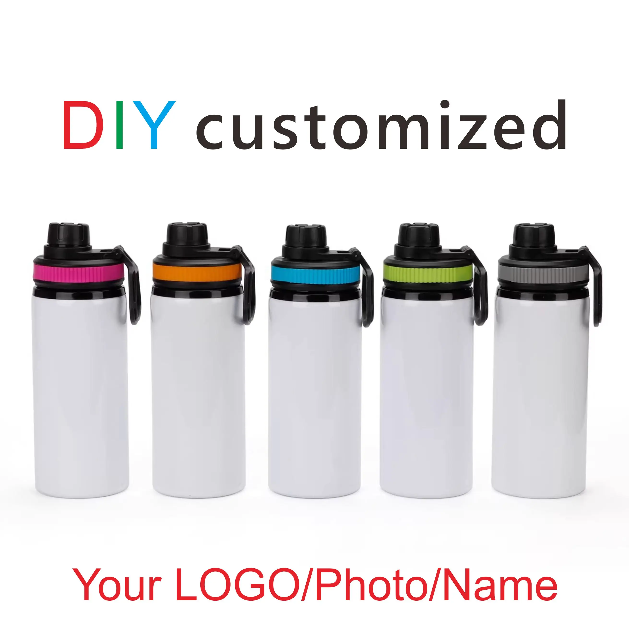 Customized Summer Bottle 600ML Personalize Print Your LOGO Photo Name Sublimation Sport Container Outdoor Biker Team Gifts