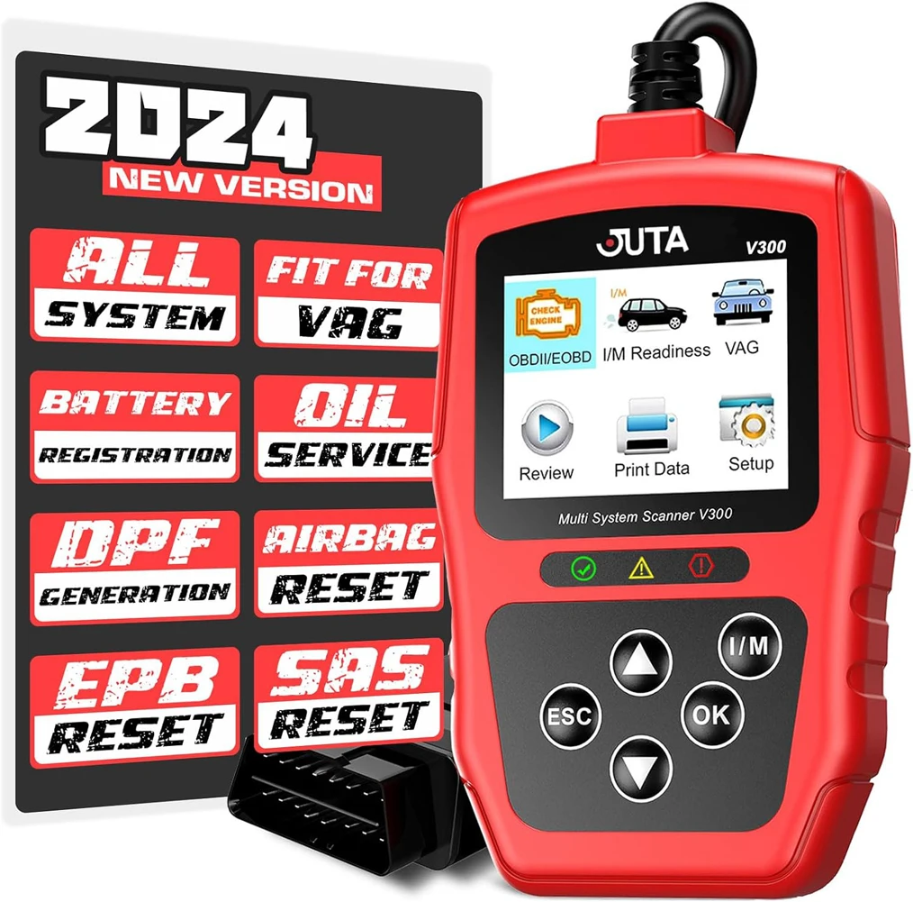 

Juta V300 OBD2 Scanner Compatible for Audi Volkswagen Skoda Seat Full Systems Diagnostic Tool with Oil Reset Battery Code Reader