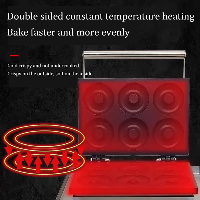 Commercial Donut Machine Stainless Steel 5-Grid Dessert Making 220V/110V Commercial Snack Machine