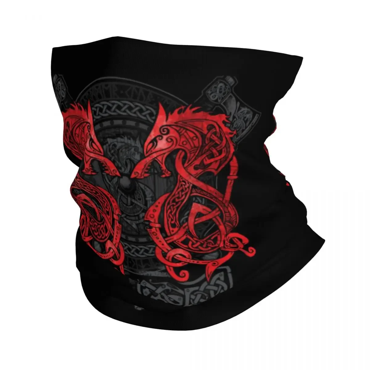 Fighting Fenrir Neck Gaiter Women Men UV Protection Winter Viking Nordic Monster Wolf Bandana Scarf for Hiking