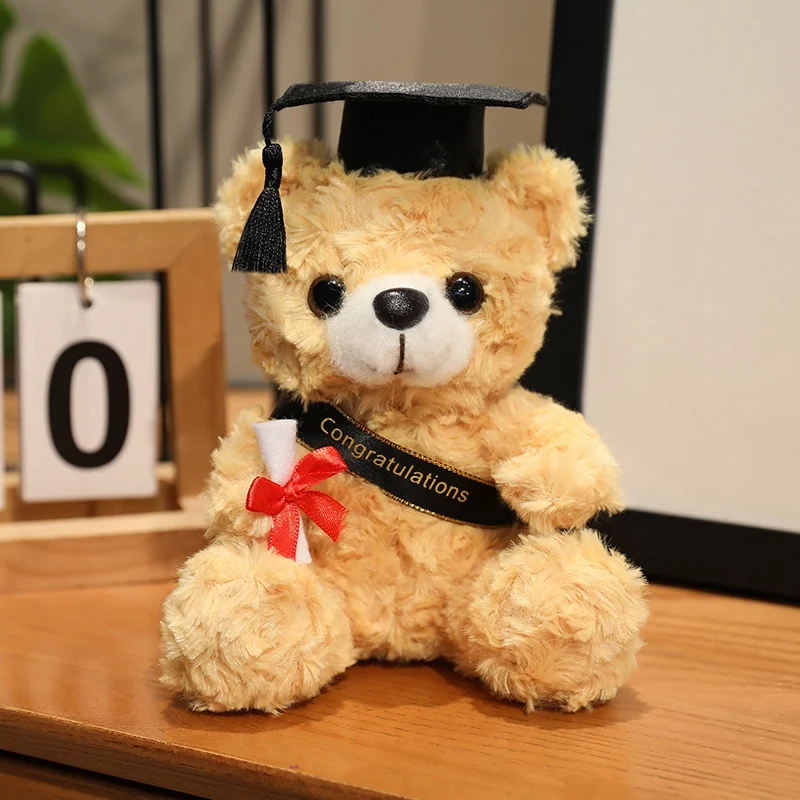 18 cm Dr. Bear süßes Plüschtier, klein, hellbraun, Teddy-Kleidung, Arzthut, Puppe, Abschlussgeschenke – Detail 6