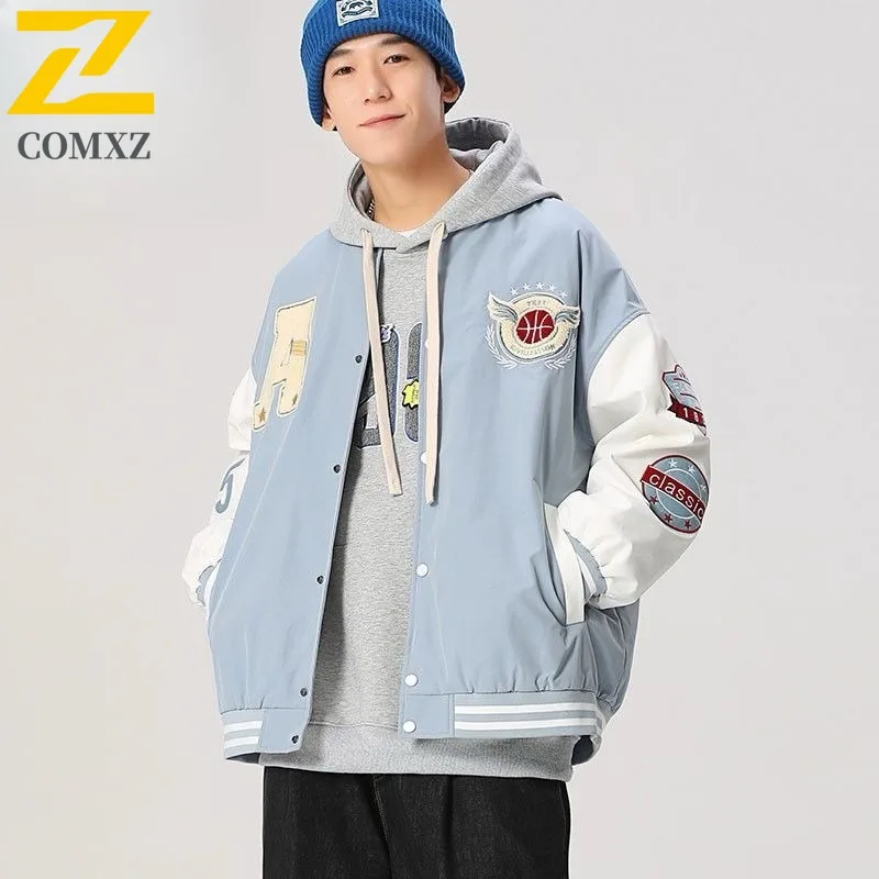 

2025 Men's Trendy Baseball Jacket American Style Outdoor Sport Coat Urban Streetwear Style Breathable Comfortable windbreaker