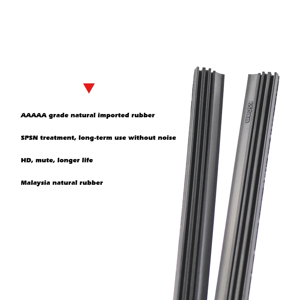 2PCS Frameless Car Windshield Windscreen Wiper Blade Soft Vehicle Insert Rubber Strip (Refill) 6mm 26\