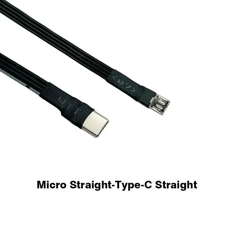 FFC USB 2.0 kąt nachylenia 90 stopni mikro USB męski 90 łokci męskie miękkie płaskie elastyczne przedłużenie FPV USB2.0 kabel Adapter 0.1-3m