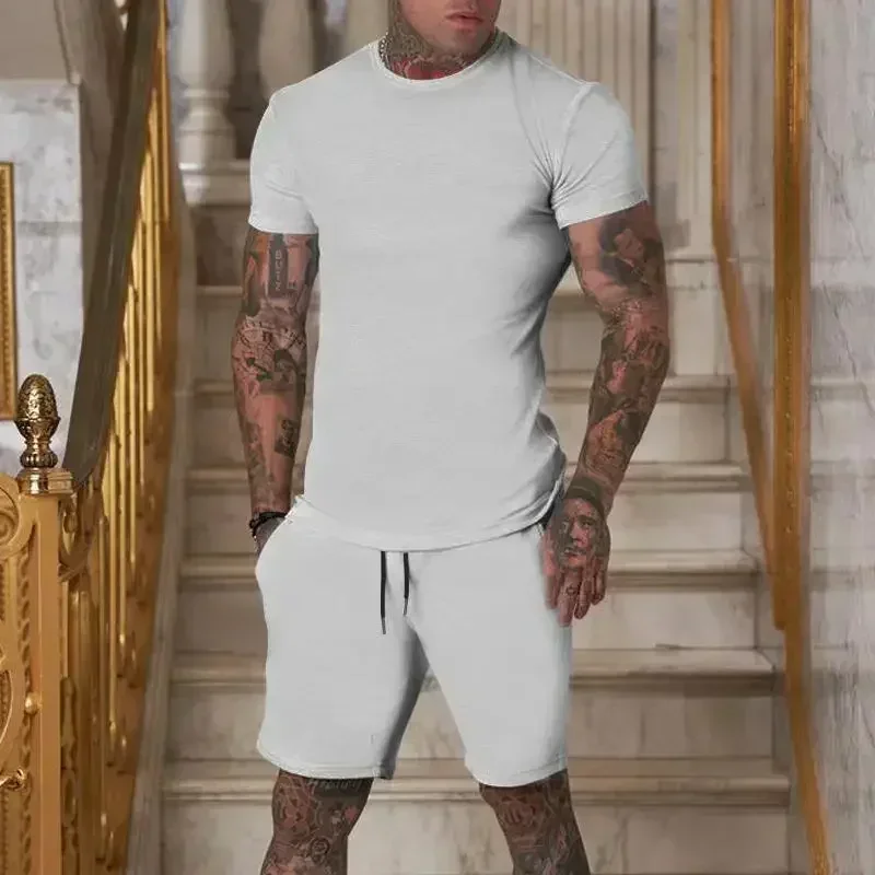 

Men's 2025 Trend Explosion Summer Fashion American Trend Popular Two-piece Sports Suit Shorts Casual Popular Single Item Fitness