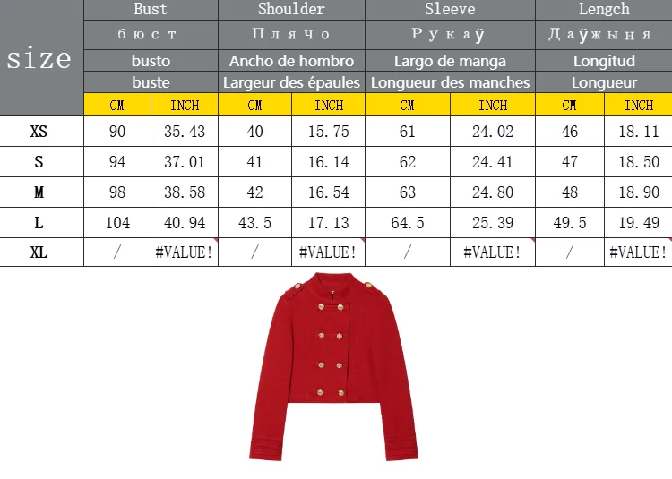 Damen Vintage Streetwear Einfarbige Jacke Elegante Rote Mode Doppelreihiger High-Street-Chic Damenmantel – Detail 1