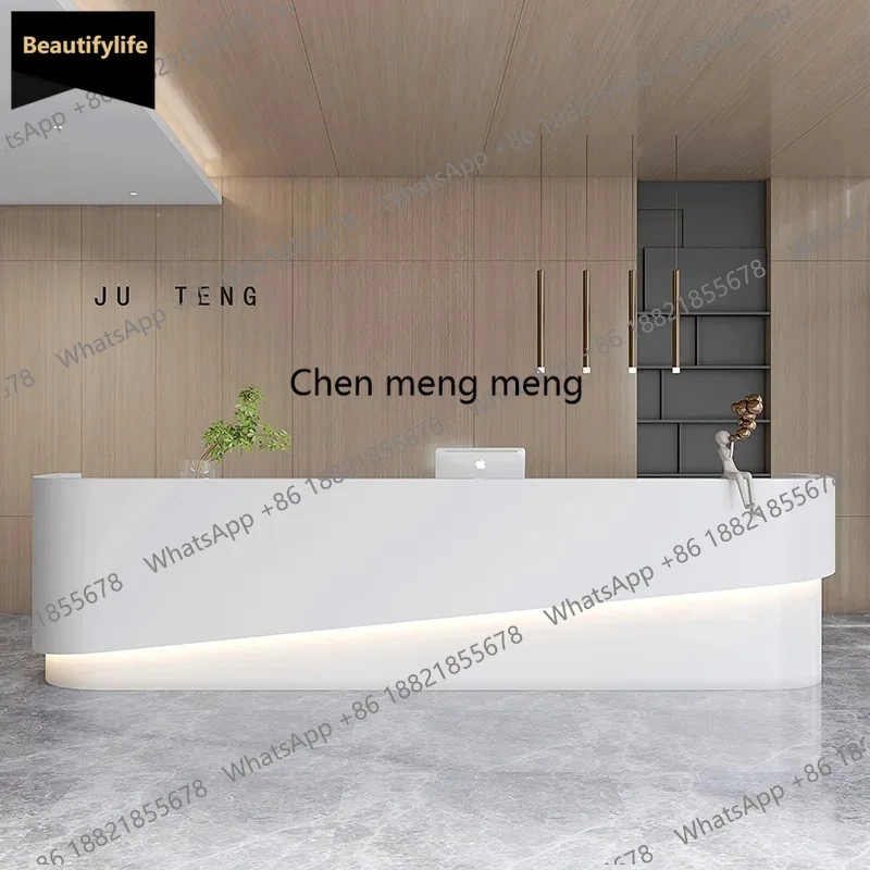 

D80 Simple Store Reception Desks Counters Beauty Podium Pulpit Reception Desks Table Artificial Board Furniture