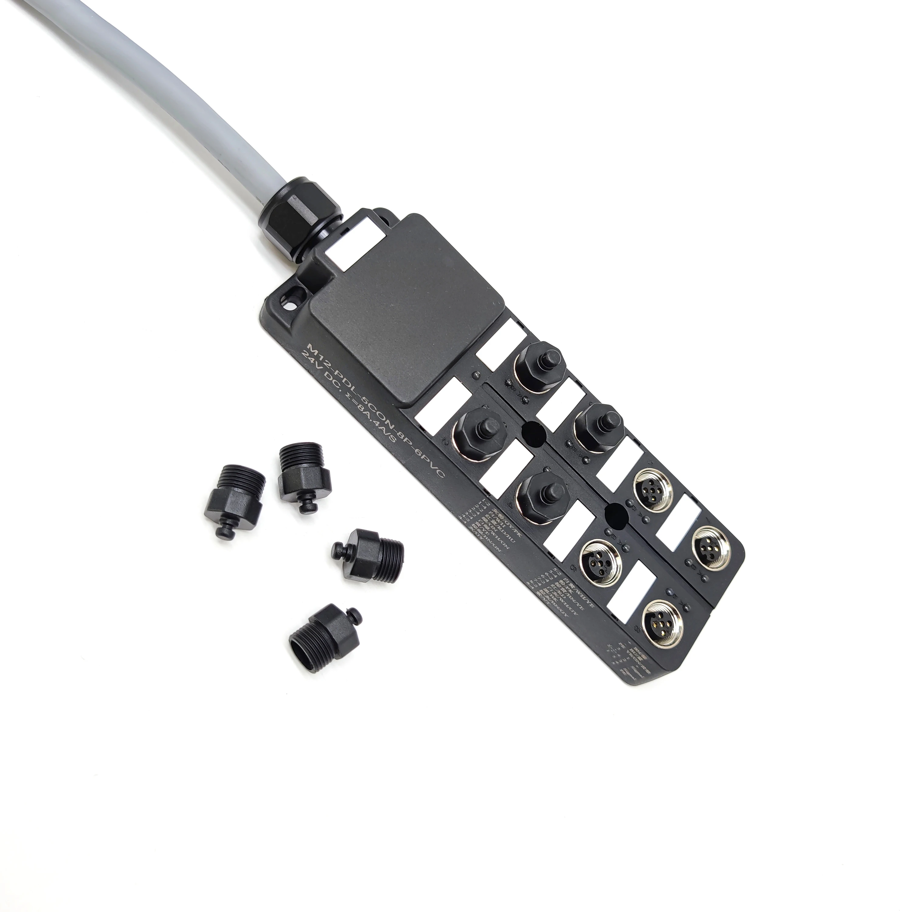 M12 Male Female 3 4 5 Pin 8 Port NPN PNP Single or Double Mode 19 Pole 6m PVC Cable M12 Distribution Splitter Boxes