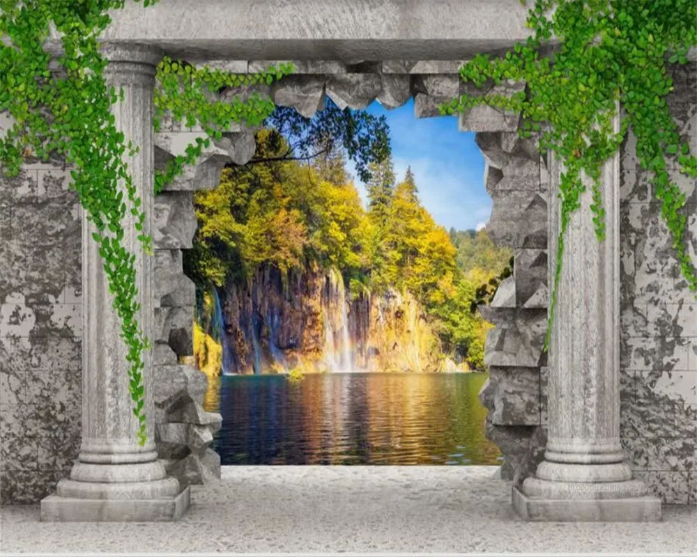 

3D Custom Wallpaper Waterfall Nature Landscape TV Backdrop House Decorative Living Room Wall Mural - Premium Quality mural