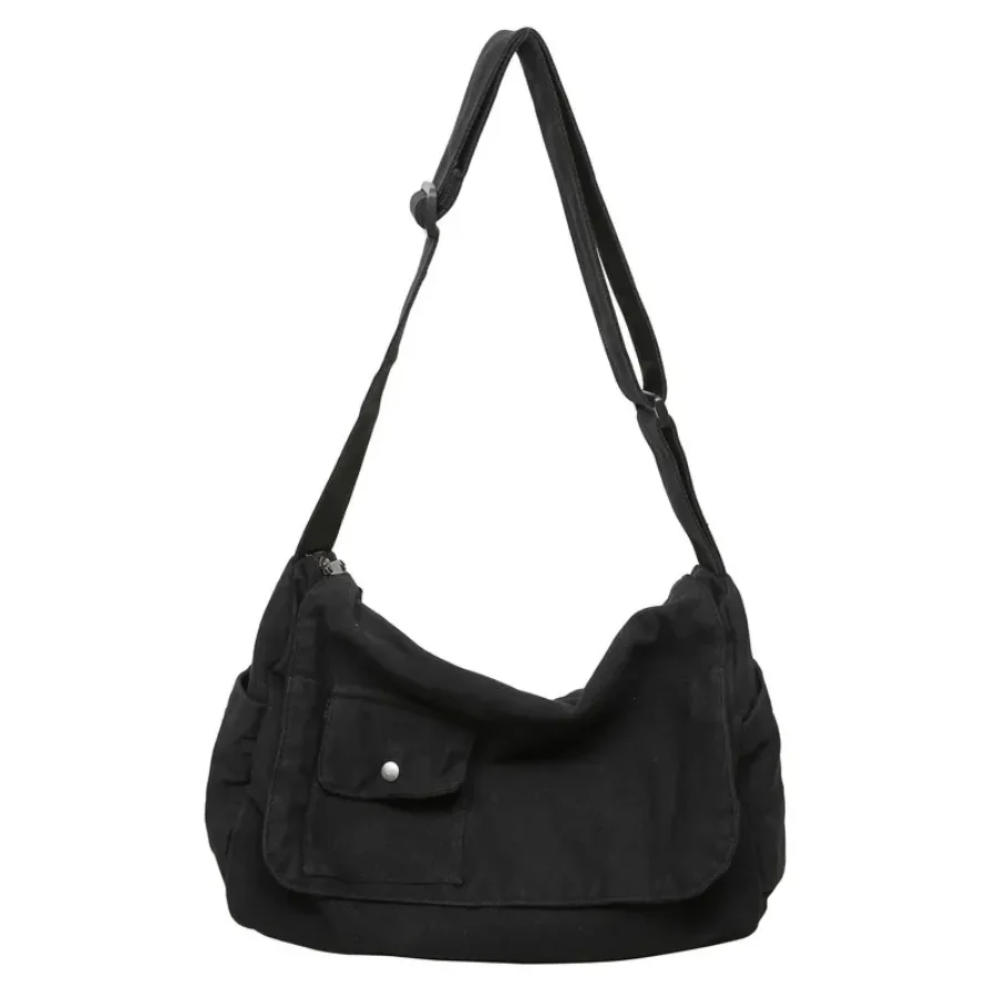 

Japanese retro fashion foreign style canvas crossbody bag men and women with the same casual students shoulder sports travel bag