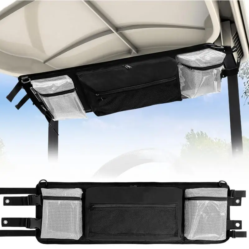 Golf Cart Overhead Organizer Multipurpose Black Organizer Bag Golf Accessories Portable Organizer Bag For Travel Golf Course