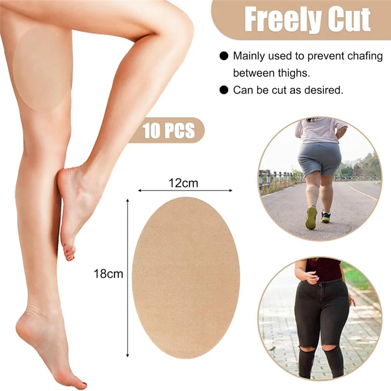 A28F-Anti Chafing Friction Tape Patches, Chafe Protection Skin Tape,Thigh Inner Rub Patch,Body Breathable Sticker Pads 10Pcs