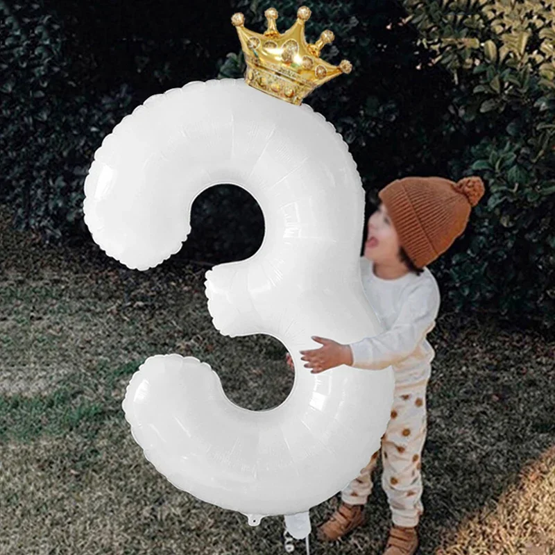 

40inch Gold Rose Gold Crown Number Foil Balloon 1st 3st Birthday Party Wedding Ballon Supplies Baby Shower Decoration Air Globos