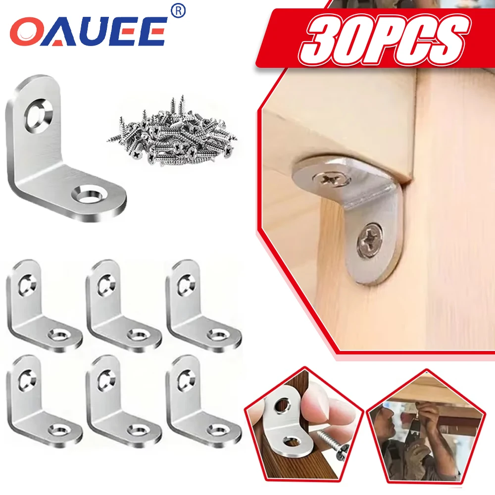 90 Degree Stainless Steel Corner Code L-Shaped Bracket Fixing Parts Right Angle Furniture Hardware Accessories Connecting Parts