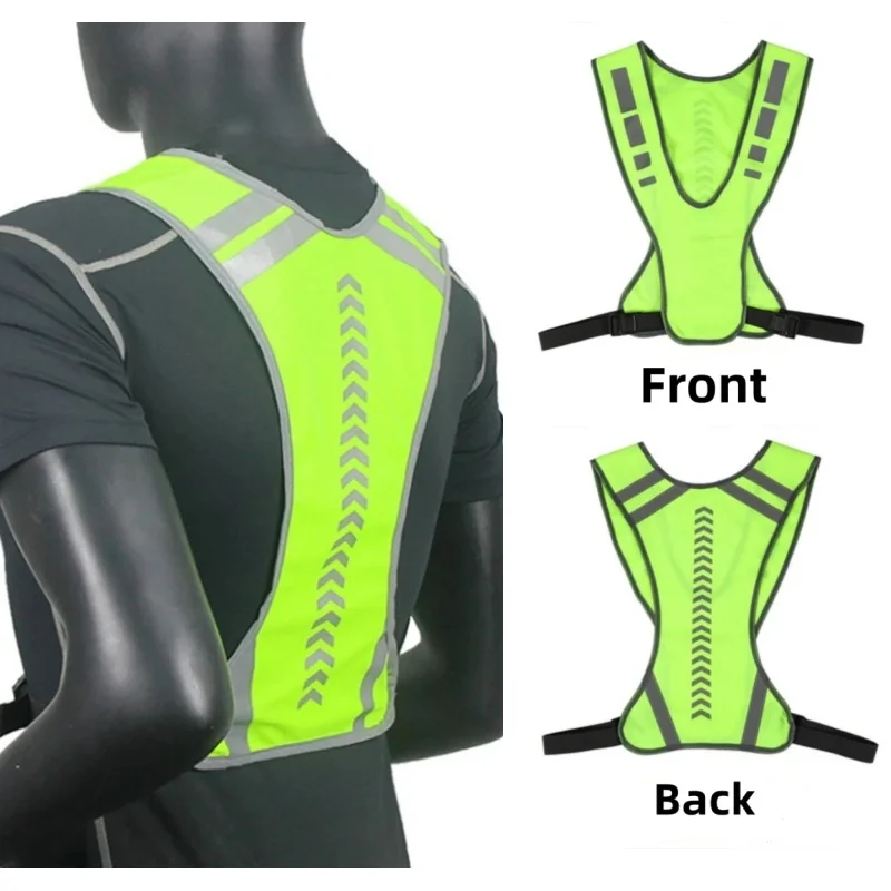 

Cycling Motorcycle Safety Visible Reflective Vest Top Adjustable Fluorescent Working Clothes Night Security Running Traffic Coat