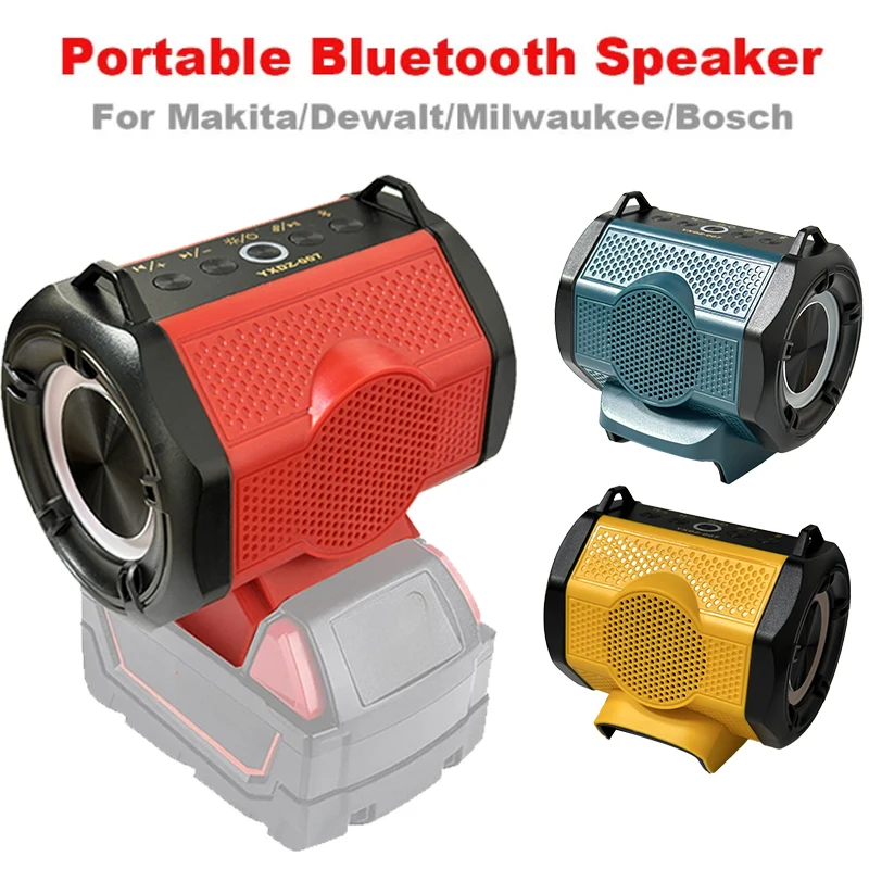

Bluetooth Speaker For Milwaukee/Makita/Dewalt/Bosch 18V 20V Battery With USB Type-C Port Charge Player Loudspeaker Amplifier