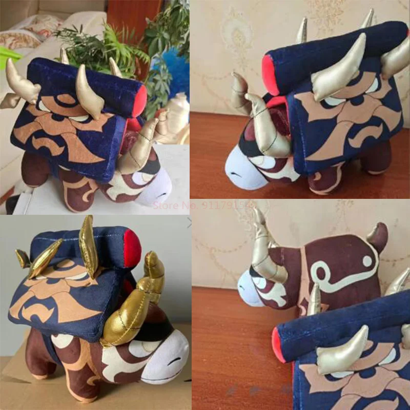 Genshin Impact Ushi Plush Arataki Straight Arataki Itto Rock Cow Plushie Toy Teyvat Zoo Genshin Xiao Bird Azhdaha Doll Kid Gifts