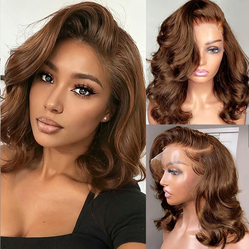 Pre Parted 13X4 Lace Front Bob Wig - 13x4 HD Lace Frontal Perücke, Body