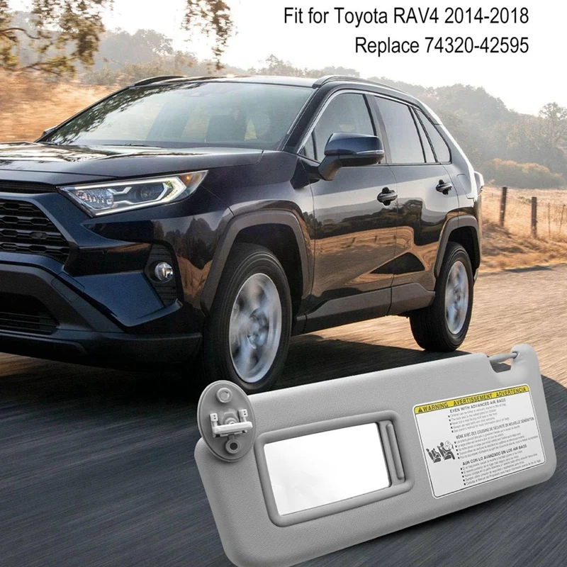 

A99F-74320-42595-B1 74310-42593-B1 Car Front Left & Right Side Sun Visor Gray For Toyota RAV4 2013-2018