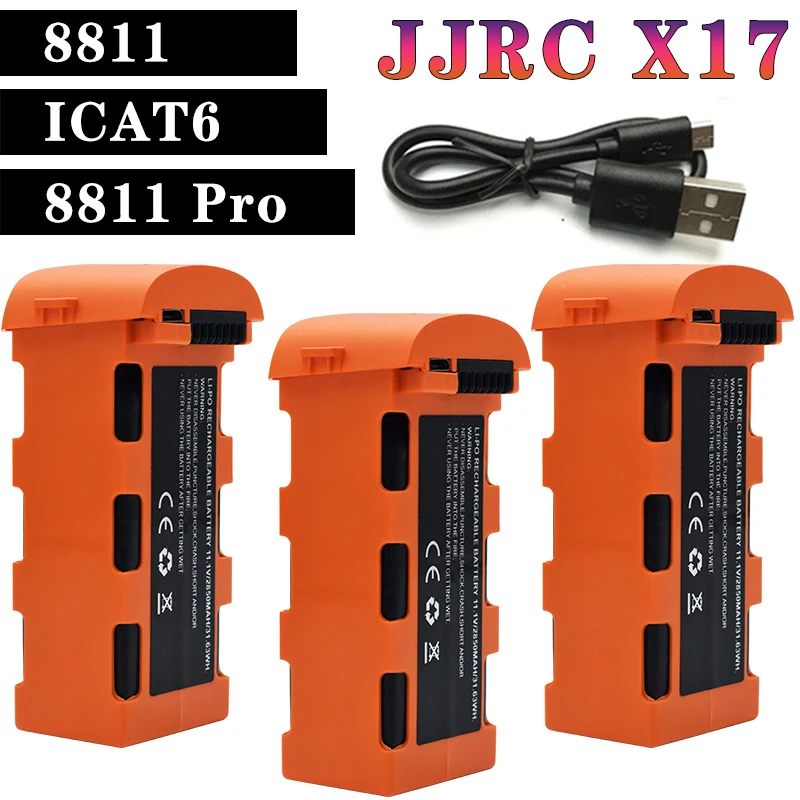 

JJRC X17 RC 11.1V 2850mAh Drone Battery For ICAT6 8811 8811Pro Quadcopter Battery Original X17 Battery Parts Li-po drone Battery