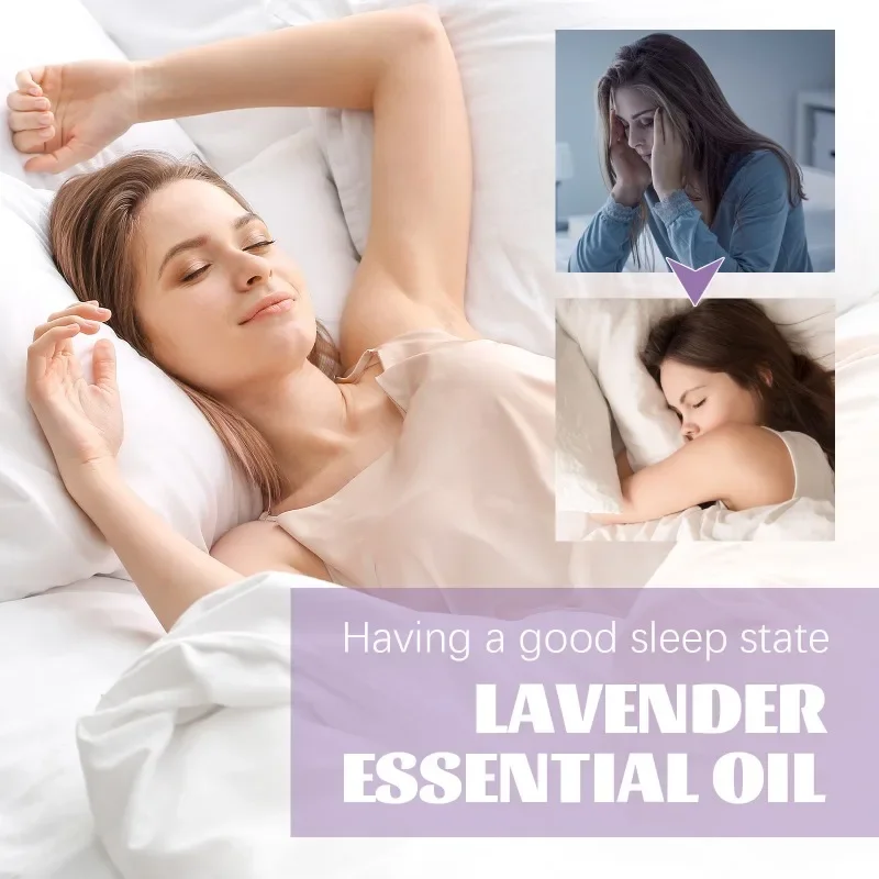 Lavender Sleep Essential oil Aromatherapy help Sleeping relieve Anxiety stress fatigue Mist Relax body care fall asleep seru