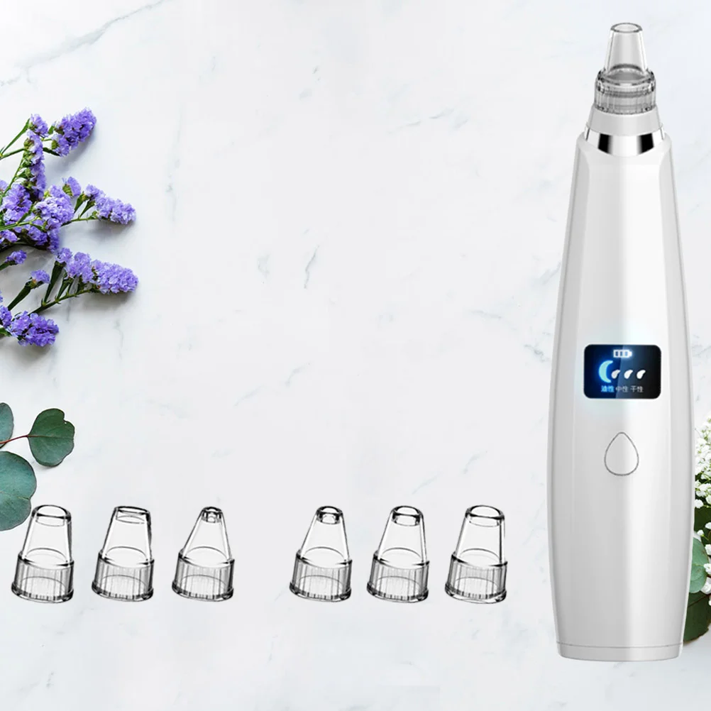 1pc elettrico 3 ingranaggi regolabili 6 teste di aspirazione detergente profondo per pori per punti neri pelle morta olio bellezza del viso