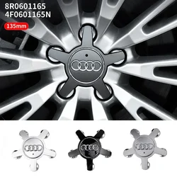 4pcs 135mm Car Wheel Center Cap Hub Covers Badge logo 8R0601165 4F0601165N For Audi A1 A3 A4 A5 A6 A7 Q3 Q5 Q7 TT B5 B6 B7 8P 8V