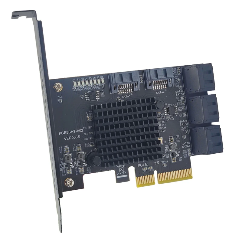 PCIE 8 Port Cartão de Expansão SATA, Placa de Expansão, PCI E, PCI-E, PCI Express X4 para SATA3, 6G, HDD, SSD, Controlador Adaptador, Hub Multiplicador