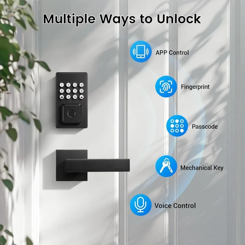 Smart Door Lock, Keyless Entry Lock,Front Lock Set,Biometric Keypad Lock
