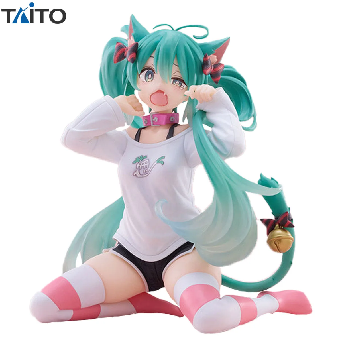 

Милые настольные футболки TAiTO Hatsune Miku Nekomimi Ver. Аниме Фигурка экшн-фигурки модель игрушки декоративная Коллекционная серия