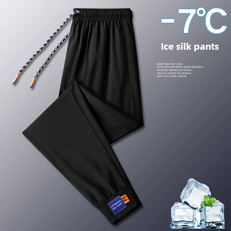 Men's Clothing Spring Summer New Casual Pants Men's Loose Fit Sweatpants Gym Ice Silk Pants ropa hombre pantalones hombre