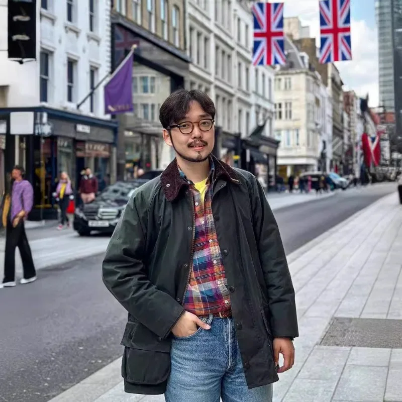 

Spring Coat Jackets Vintage Corduroy Plaid Tooling Jacket for Men and Women Couple Hunting Jacket Buttons 3D Spliced Pockets Top