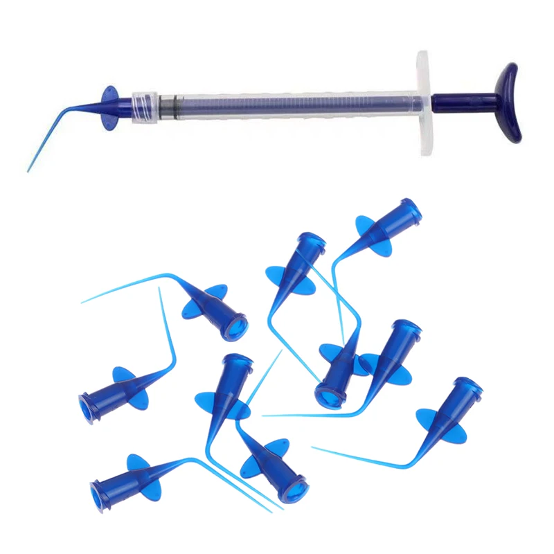 رأس حقنة أسنان بلاستيكية للاستعمال مرة واحدة ، رأس إبرة ري إندو ، مادة طب الأسنان ، مادة قناة الجذر ، 10 *