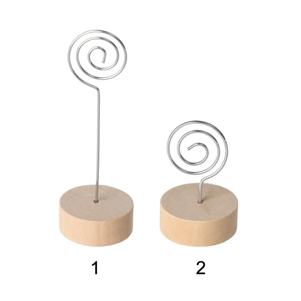 1/3pcs Romantic Gold Table Numbers Holder Wooden Paper Clamp Round Shape Base Place Card Picture Frame Clamps Stand Photos Clips