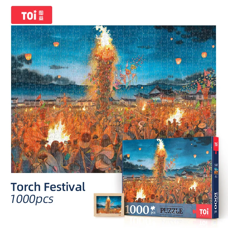 

1000pcs Torch Festival Themed Puzzles Exotic Festivals For Adults and Teenagers Difficulty Jigsaw Decompression Toys